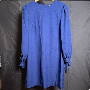 Navy, back zip, tie wrist, shift dress (Banana Republic - Sz 2)